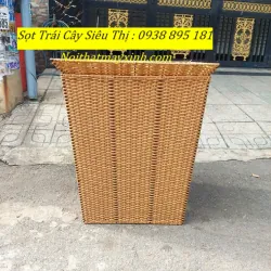 Xưởng sản xuất sọt mây trưng bày trái cây siêu thị màu vàng mây chính hãng 762128