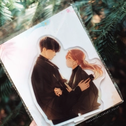 Standee Khó Dỗ Dành - Mới, cao 16cm, dầy, acrylic in hai mặt