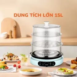 Nồi hấp điện UNIE UE680 15L mới – 3 tầng dung tích lớn, có bảng gợi ý thời gian hấp mới 588859