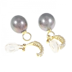 K18YG 2WAY Bông tai ngọc trai đen 12.5mm - Hàng hiệu Chính hãng 872255