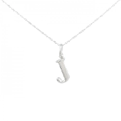 K18WG Chữ cái J Dây chuyền - Hàng hiệu Chính hãng