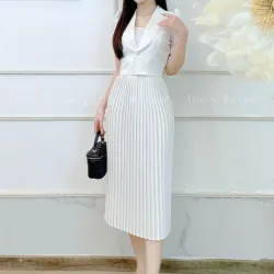 Váy đầm nữ tay ngắn họa tiết hoạ tiết phối đen_size M màu hồng 715963