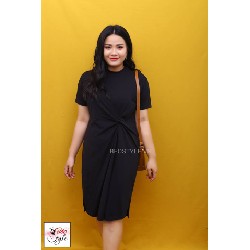 ĐẦM xoắn eo DAD0006 - ĐEN - XL