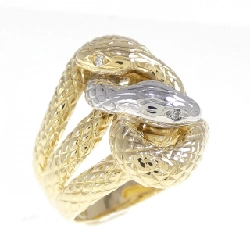 Nhẫn kim cương K18YG/PT900 0.03CT