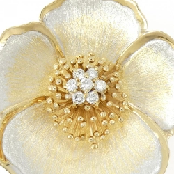 K18YG/K18WG Hoa văn Kim cương Brooch 0.38CT - Hàng hiệu Chính hãng 872213