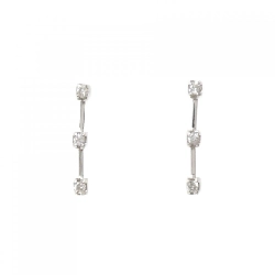 K18WG Bông tai kim cương ba viên 0.08CT - Hàng hiệu Chính hãng