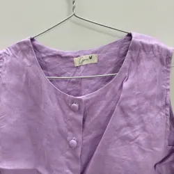 Set bộ áo và chân váy màu tímLINEN, size SM, độ mới cao 1021157