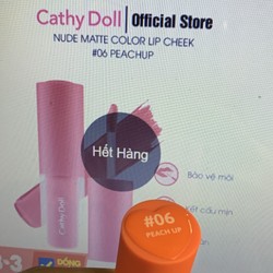 Son kem và má hồng Cathy Doll Lip & Cheek Nude Matte Tint 3.5g #06 PEACH UP 71514