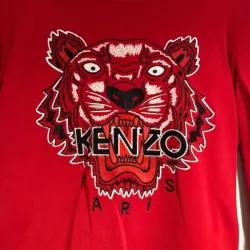 Áo sweatshirt Kenzo đỏ thêu hình đầu hổ lớn size L 757195