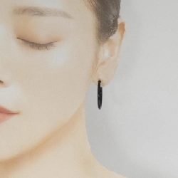 K18YG Khuyên tai Hoop Onyx - Hàng hiệu Chính hãng 869504