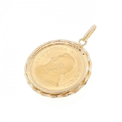 K18YG(枠) Đồng xu Mặt dây chuyền - Hàng hiệu Chính hãng