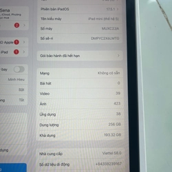 Ipad mini 5 4G + cellular 256gb màu xám quốc tế  199351