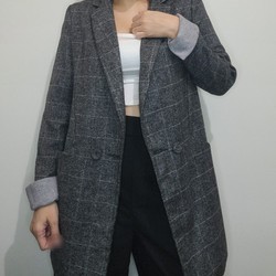 Áo blazer kẻ chất dạ 