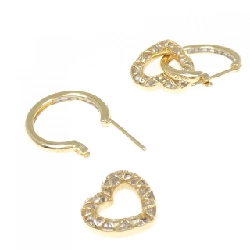 K18YG/K18WG 2WAY Bông tai hình trái tim kim cương 0.24CT - Hàng hiệu Chính hãng 867361