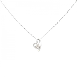 K18WG Dây chuyền kim cương hình trái tim 0.10CT - Hàng hiệu Chính hãng