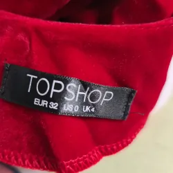 Váy nhung đỏ thắt nơ TOPSHOP size S 779659