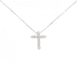 K18WG Dây chuyền kim cương chéo 0.50CT - Hàng hiệu Authentic