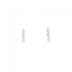 K18WG Bông tai kim cương ba viên 0.20CT - Hàng hiệu Chính hãng