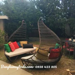 Bàn ghế mây nhựa ngồi ngoài trời 762432