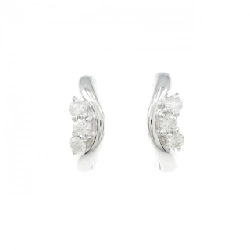 K18WG Bông tai kim cương ba viên 0.50CT - Hàng hiệu Chính hãng