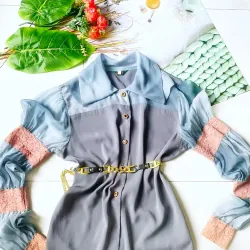 Áo vin nhật chất liệu lụa phối ren