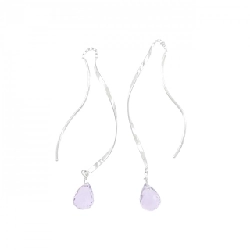 K18WG Đá Amethyst Bông Tai 2.00CT - Hàng hiệu Chính hãng