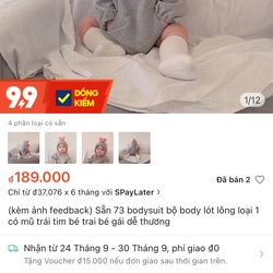 Bodysuit lót lông loại 1 có mũ trái tim cho bé trai và bé gái 2-3y 11-15 kg mới 95%