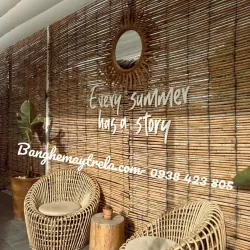 Bàn ghế sofa trứng mây tre 793124