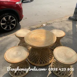 Ghế đôn tròn mây tre 796640