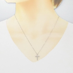 K18WG Dây chuyền kim cương chéo 0.10CT - Hàng hiệu Chính hãng 863092