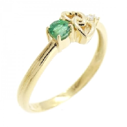 Nhẫn ngọc lục bảo K18YG hình trái tim 0.10CT