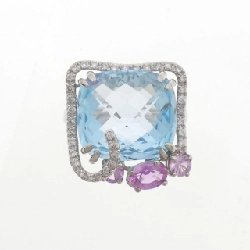 Nhẫn đá màu 750WG 668868