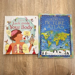 Combo sách Usborne về cơ thể người và atlas