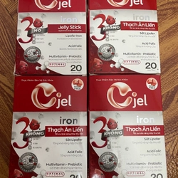 Combo 4 hộp Thạch ăn liền Cjel Iron bổ sung sắt, vitamin B12, acid folic