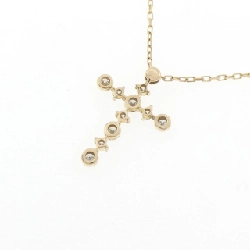 K18YG Dây chuyền kim cương chéo 0.1CT - Hàng hiệu Authentic 862470