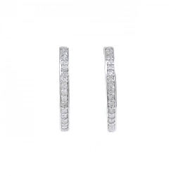 K14WG Bông tai kim cương dạng vòng 0.80CT - Hàng hiệu Chính hãng