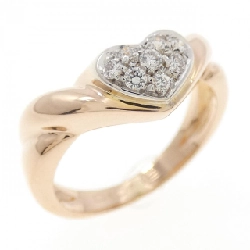 Nhẫn kim cương pavé hình trái tim 750PG/750WG 0.12CT