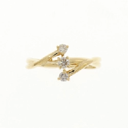 Nhẫn kim cương ba viên K18YG 0.14CT - Hàng hiệu Authentic 853475