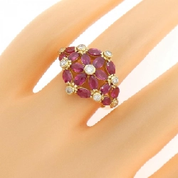 Nhẫn Ruby 2.38CT K18YG Hoa - Hàng hiệu Chính hãng 850779