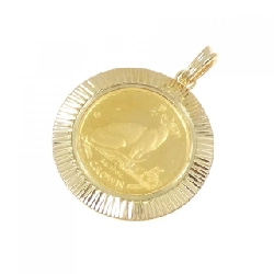 K18YG(枠) Mặt dây chuyền đồng xu - Hàng hiệu Authentic 864047