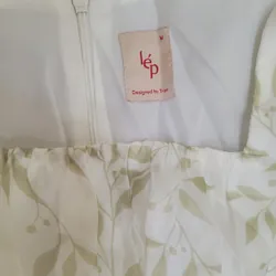 Đầm tơ họa tiết lá xanh 713669