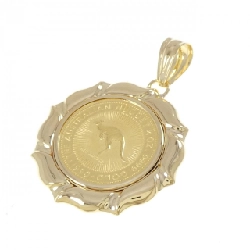 K18YG(枠) Đồng xu mặt dây chuyền - Hàng hiệu Authentic 866269