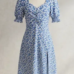 Váy Hoa Nhí Xanh Vintage - Tôn Dáng & Thanh Lịch 1010877