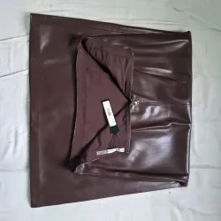 Chân váy da nappa cao cấp,  dài và xẻ bên hông, size L 750528