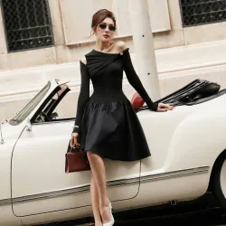 Váy đen trễ vai Laviem design size M mới mua và mặc thử like new 95%  748627