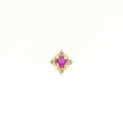 K18YG Bông tai Ruby Một bên - Hàng hiệu Chính hãng