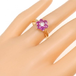 Nhẫn ruby K18YG hoa 672769