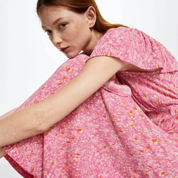 Đầm Floral Hồng Mango size XS chất liệu chun co giãn hàng chính hãng còn nguyên mác 461953