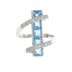 Nhẫn Blue Topaz K18WG 666329