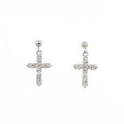 PT900 Bông tai kim cương chéo 0.20CT - Hàng hiệu Authentic